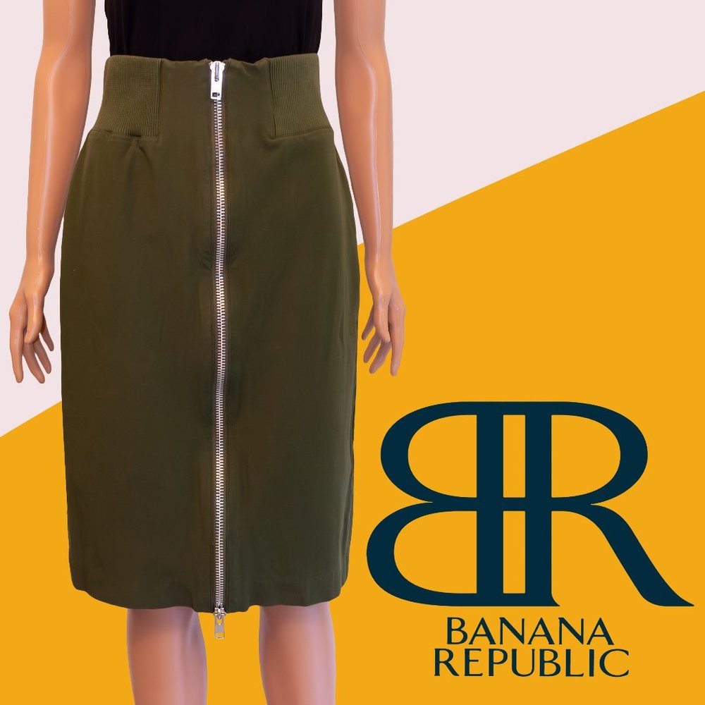 Heritage Collection Banana Republic | Olive Green Knee-Length Skirt | Sz 6